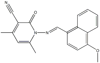 1-{[(4-methoxy-1-naphthyl)methylene]amino}-4,6-dimethyl-2-oxo-1,2-dihydropyridine-3-carbonitrile