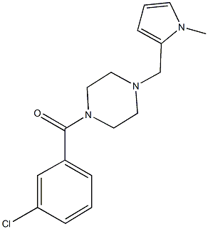 1-(3-chlorobenzoyl)-4-[(1-methyl-1H-pyrrol-2-yl)methyl]piperazine,,结构式