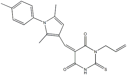 1-allyl-5-{[2,5-dimethyl-1-(4-methylphenyl)-1H-pyrrol-3-yl]methylene}-2-thioxodihydro-4,6(1H,5H)-pyrimidinedione,,结构式