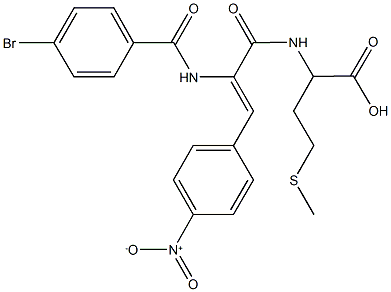 N-(2-[(4-bromobenzoyl)amino]-3-{4-nitrophenyl}acryloyl)(methyl)homocysteine 化学構造式