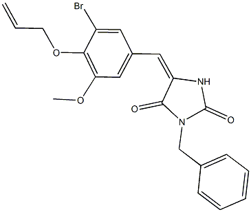 5-[4-(allyloxy)-3-bromo-5-methoxybenzylidene]-3-benzyl-2,4-imidazolidinedione Structure