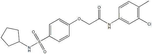 N-(3-chloro-4-methylphenyl)-2-{4-[(cyclopentylamino)sulfonyl]phenoxy}acetamide Struktur