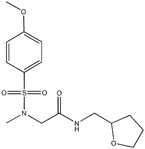 2-[[(4-methoxyphenyl)sulfonyl](methyl)amino]-N-(tetrahydro-2-furanylmethyl)acetamide Structure