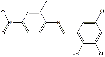 2,4-dichloro-6-[({4-nitro-2-methylphenyl}imino)methyl]phenol