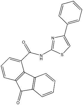 9-oxo-N-(4-phenyl-1,3-thiazol-2-yl)-9H-fluorene-4-carboxamide 结构式