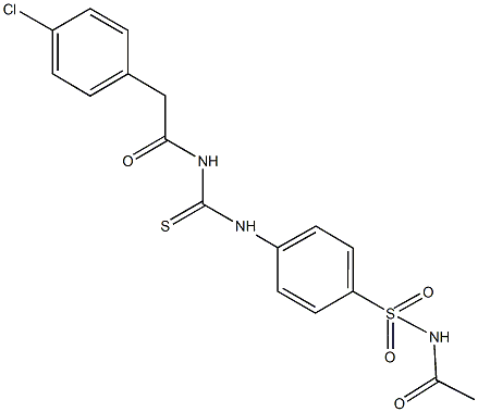 N-acetyl-4-[({[(4-chlorophenyl)acetyl]amino}carbothioyl)amino]benzenesulfonamide|
