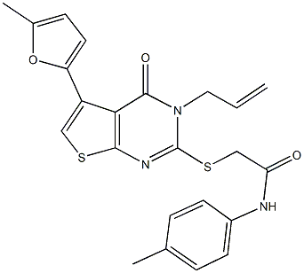 2-{[3-allyl-5-(5-methyl-2-furyl)-4-oxo-3,4-dihydrothieno[2,3-d]pyrimidin-2-yl]sulfanyl}-N-(4-methylphenyl)acetamide Structure