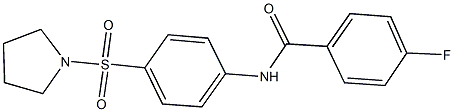 4-fluoro-N-[4-(pyrrolidin-1-ylsulfonyl)phenyl]benzamide 化学構造式
