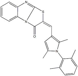 2-{[1-(2,6-dimethylphenyl)-2,5-dimethyl-1H-pyrrol-3-yl]methylene}[1,3]thiazolo[3,2-a]benzimidazol-3(2H)-one 结构式