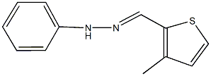 3-methylthiophene-2-carbaldehyde phenylhydrazone,,结构式