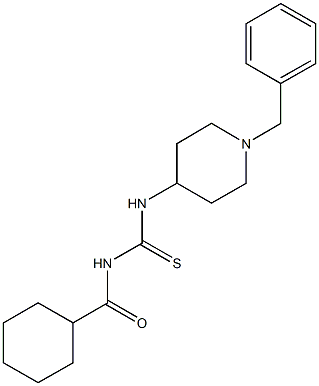 N-(1-benzyl-4-piperidinyl)-N'-(cyclohexylcarbonyl)thiourea Struktur