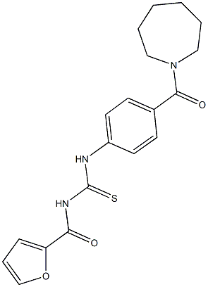 N-[4-(1-azepanylcarbonyl)phenyl]-N'-(2-furoyl)thiourea 结构式