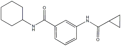 N-cyclohexyl-3-[(cyclopropylcarbonyl)amino]benzamide 化学構造式