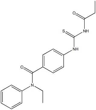 N-ethyl-N-phenyl-4-{[(propionylamino)carbothioyl]amino}benzamide Structure