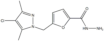 5-[(4-CHLORO-3,5-DIMETHYL-1H-PYRAZOL-1-YL)METHYL]-2-FUROHYDRAZIDE,,结构式