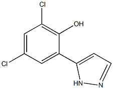 2,4-dichloro-6-(1H-pyrazol-5-yl)phenol Structure