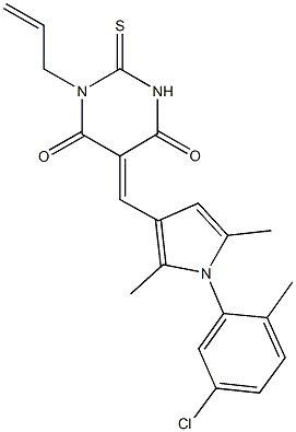 1-allyl-5-{[1-(5-chloro-2-methylphenyl)-2,5-dimethyl-1H-pyrrol-3-yl]methylene}-2-thioxodihydro-4,6(1H,5H)-pyrimidinedione Structure