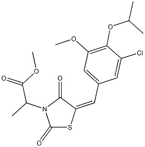 methyl 2-[5-(3-chloro-4-isopropoxy-5-methoxybenzylidene)-2,4-dioxo-1,3-thiazolidin-3-yl]propanoate Structure