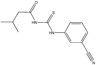 N-(3-cyanophenyl)-N'-(3-methylbutanoyl)thiourea Struktur