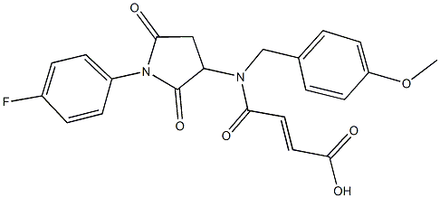 4-[[1-(4-fluorophenyl)-2,5-dioxo-3-pyrrolidinyl](4-methoxybenzyl)amino]-4-oxo-2-butenoic acid Struktur