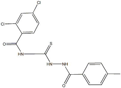 2,4-dichloro-N-{[2-(4-methylbenzoyl)hydrazino]carbothioyl}benzamide,,结构式