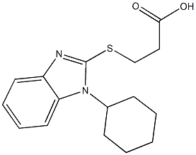 3-[(1-cyclohexyl-1H-benzimidazol-2-yl)sulfanyl]propanoic acid Structure