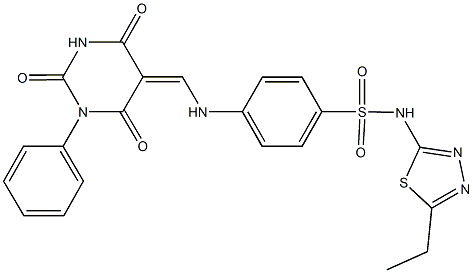 N-(5-ethyl-1,3,4-thiadiazol-2-yl)-4-{[(2,4,6-trioxo-1-phenyltetrahydro-5(2H)-pyrimidinylidene)methyl]amino}benzenesulfonamide Structure