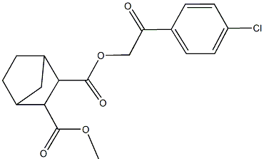 2-[2-(4-chlorophenyl)-2-oxoethyl] 3-methyl bicyclo[2.2.1]heptane-2,3-dicarboxylate,,结构式