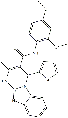 N-(2,4-dimethoxyphenyl)-2-methyl-4-(2-thienyl)-1,4-dihydropyrimido[1,2-a]benzimidazole-3-carboxamide Structure