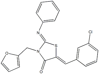 5-(3-chlorobenzylidene)-3-(2-furylmethyl)-2-(phenylimino)-1,3-thiazolidin-4-one