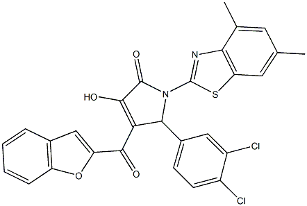 4-(1-benzofuran-2-ylcarbonyl)-5-(3,4-dichlorophenyl)-1-(4,6-dimethyl-1,3-benzothiazol-2-yl)-3-hydroxy-1,5-dihydro-2H-pyrrol-2-one