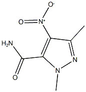 4-nitro-1,3-dimethyl-1H-pyrazole-5-carboxamide,,结构式
