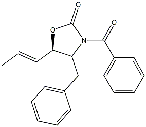 3-benzoyl-4-benzyl-5-(1-propenyl)-1,3-oxazolidin-2-one Struktur