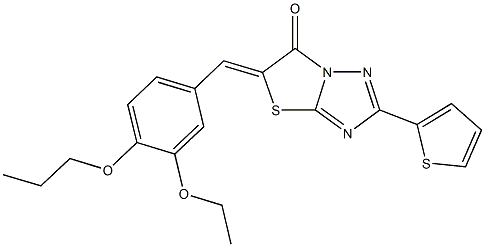 5-(3-ethoxy-4-propoxybenzylidene)-2-(2-thienyl)[1,3]thiazolo[3,2-b][1,2,4]triazol-6(5H)-one Struktur
