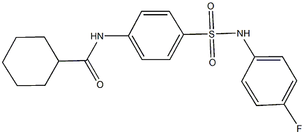 N-{4-[(4-fluoroanilino)sulfonyl]phenyl}cyclohexanecarboxamide,,结构式