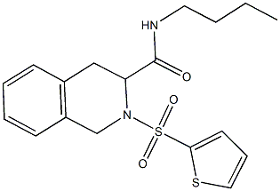 N-butyl-2-(2-thienylsulfonyl)-1,2,3,4-tetrahydro-3-isoquinolinecarboxamide 化学構造式