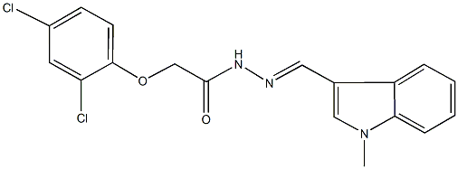 2-(2,4-dichlorophenoxy)-N'-[(1-methyl-1H-indol-3-yl)methylene]acetohydrazide Struktur
