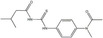 N-methyl-N-[4-({[(3-methylbutanoyl)amino]carbothioyl}amino)phenyl]acetamide 化学構造式