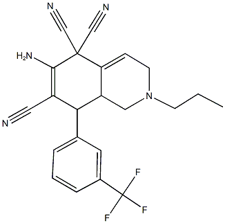 6-amino-2-propyl-8-[3-(trifluoromethyl)phenyl]-2,3,8,8a-tetrahydro-5,5,7(1H)-isoquinolinetricarbonitrile