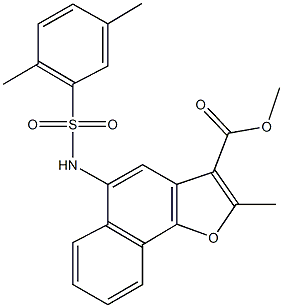 methyl 5-{[(2,5-dimethylphenyl)sulfonyl]amino}-2-methylnaphtho[1,2-b]furan-3-carboxylate 结构式