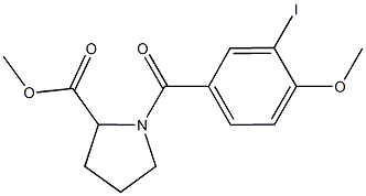 methyl 1-(3-iodo-4-methoxybenzoyl)-2-pyrrolidinecarboxylate,,结构式