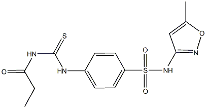 N-(5-methyl-3-isoxazolyl)-4-{[(propionylamino)carbothioyl]amino}benzenesulfonamide Struktur