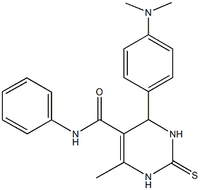 4-[4-(dimethylamino)phenyl]-6-methyl-N-phenyl-2-thioxo-1,2,3,4-tetrahydro-5-pyrimidinecarboxamide 化学構造式