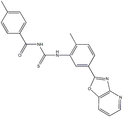 N-(4-methylbenzoyl)-N'-(2-methyl-5-[1,3]oxazolo[4,5-b]pyridin-2-ylphenyl)thiourea|