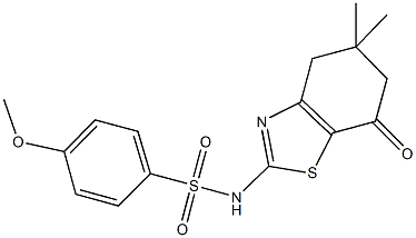 N-(5,5-dimethyl-7-oxo-4,5,6,7-tetrahydro-1,3-benzothiazol-2-yl)-4-methoxybenzenesulfonamide Struktur