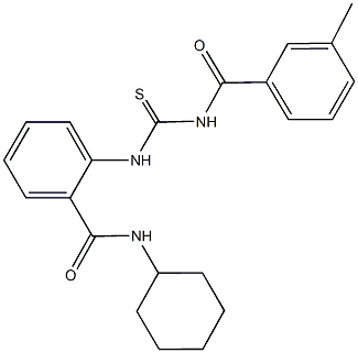 N-cyclohexyl-2-({[(3-methylbenzoyl)amino]carbothioyl}amino)benzamide|