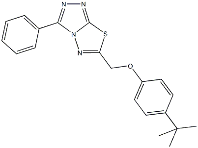 4-tert-butylphenyl (3-phenyl[1,2,4]triazolo[3,4-b][1,3,4]thiadiazol-6-yl)methyl ether,,结构式