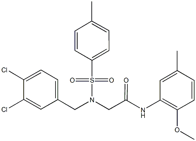 2-{(3,4-dichlorobenzyl)[(4-methylphenyl)sulfonyl]amino}-N-(2-methoxy-5-methylphenyl)acetamide Structure