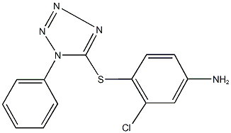 3-chloro-4-[(1-phenyl-1H-tetraazol-5-yl)sulfanyl]phenylamine 化学構造式