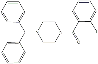 1-benzhydryl-4-(2-iodobenzoyl)piperazine 化学構造式